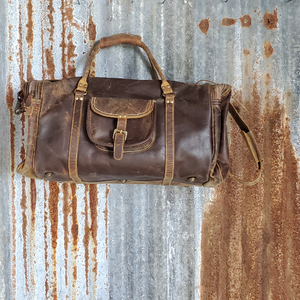 Oil Rubbed Leather Duffel Bag Front