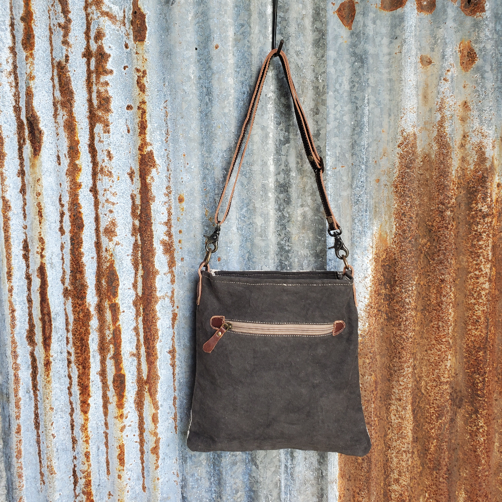 Black Canvas, Camo Pattern Cross Body Back