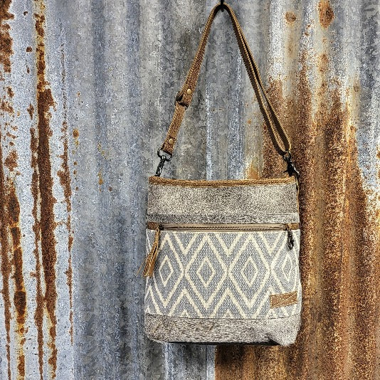 Large Diamond Cowhide Crossbody Front