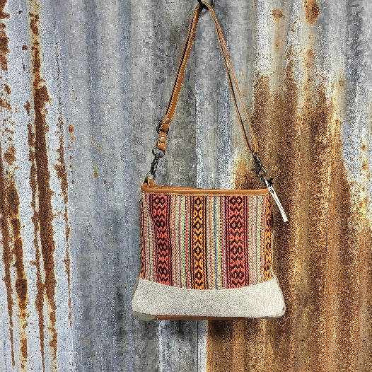 Coral Cowhide Crossbody Front