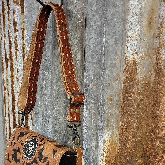 Brown Boughs Cowhide Crossbody Side