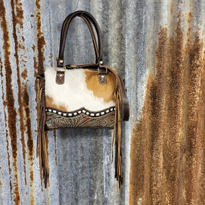 Brown Freckle Cowhide Conceal Crossbody Close