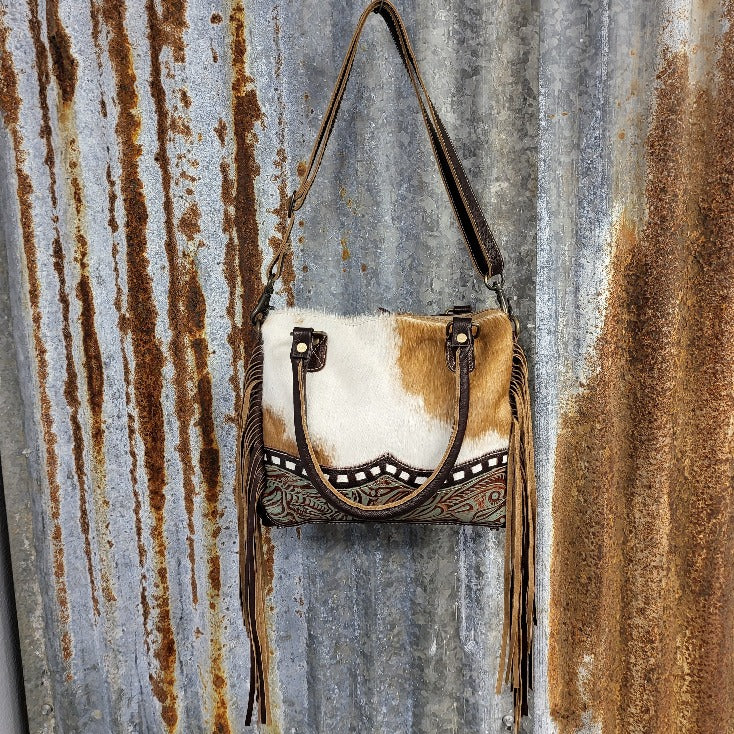 Brown Freckle Cowhide Conceal Crossbody Front