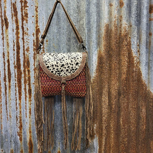 Speckled Cowhide Crossbody Front