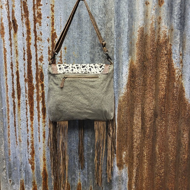 Speckled Cowhide Crossbody Back