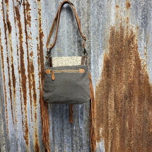 Gray Rug Falling Leaves Crossbody Back