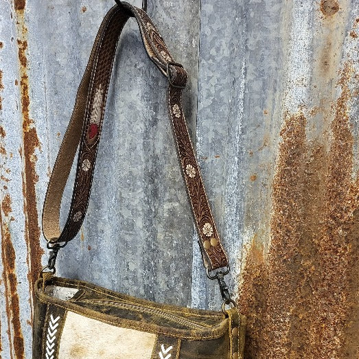 Cornell Oil Rubbed Leather Crossbody Side