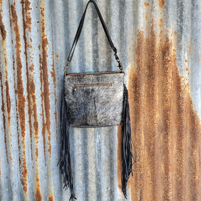 Teal Hand Tooled Crossbody Back