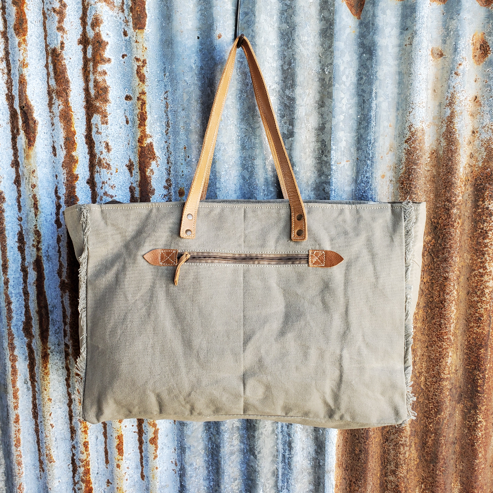 Singer Cowhide Weekender Back