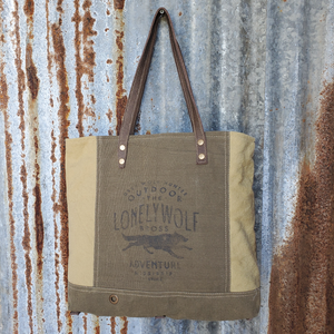 Lone Wolfe Canvas Tote Front