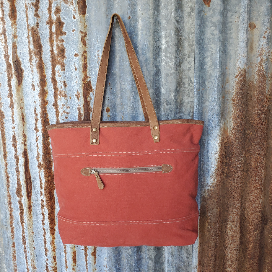 Red Paisley Canvas Tote Back