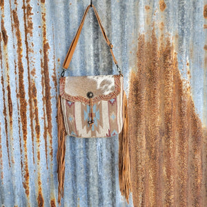Serene Brown Cowhide Crossbody Front