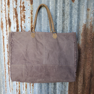 Cowhide Pocket Weekender Back