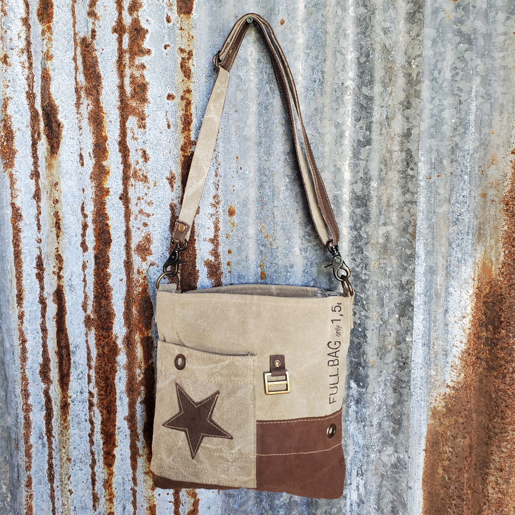 Leather Star Cross Body Front