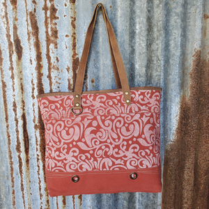 Red Paisley Canvas Tote Front