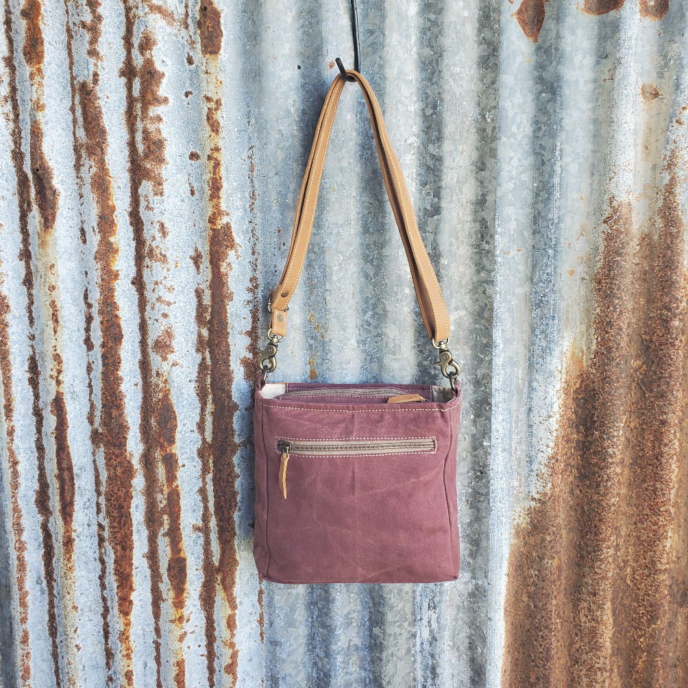 Burgundy Floral Crossbody Back