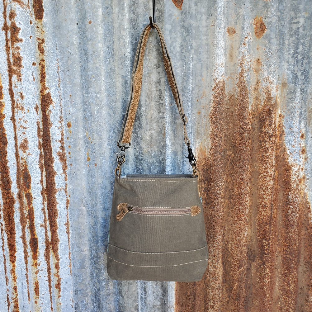 Small Turquoise Front Pocket Cross Body Back