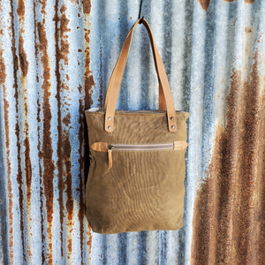 Happy Hand and Cowhide Tote Back