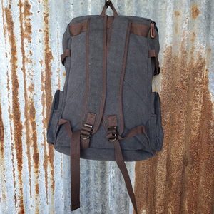 large Black Canvas Back Pack Back