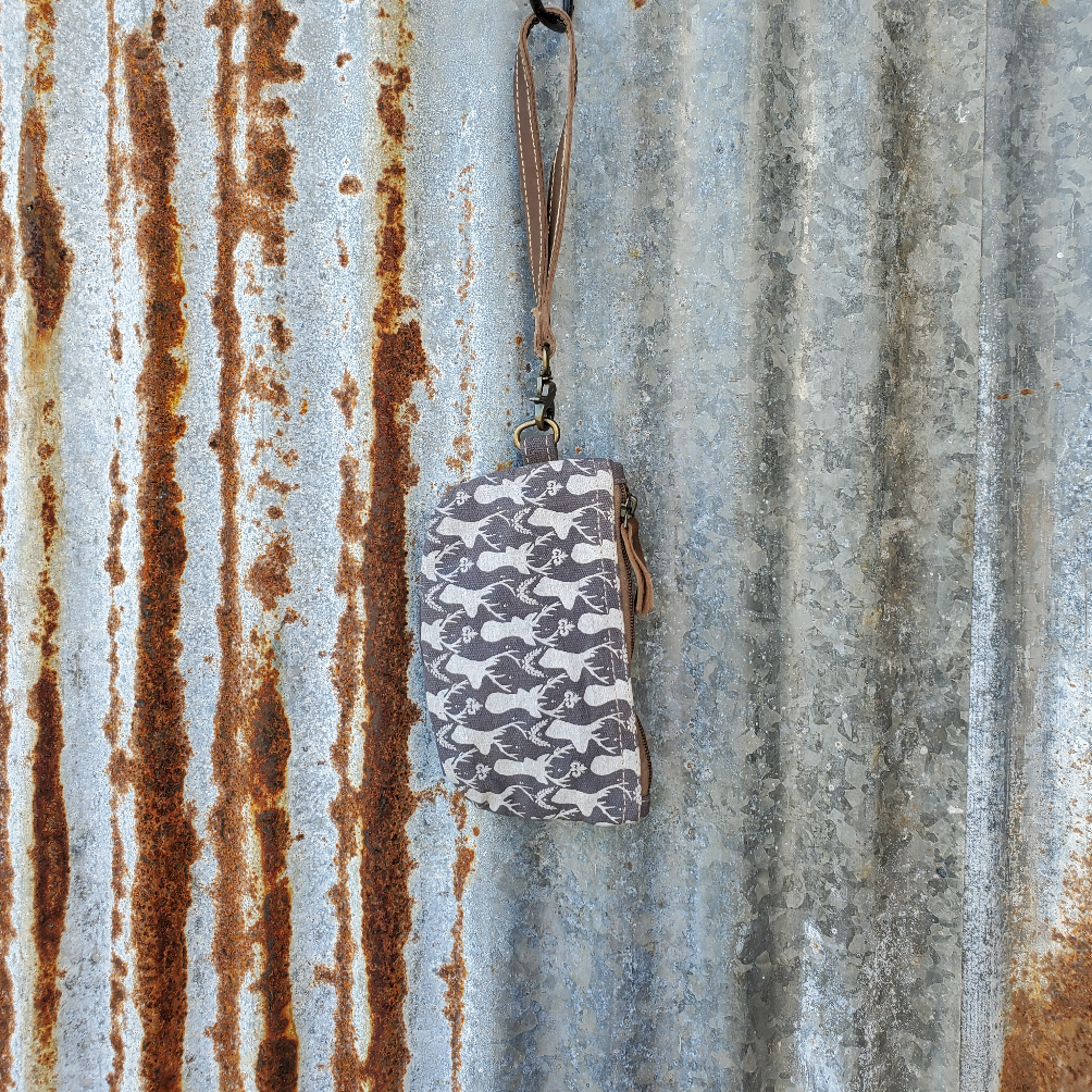 White Deer Wristlet Front