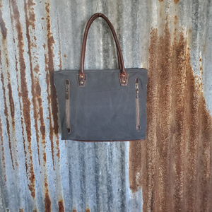 Conceal Carry Purple Flower Tote Back