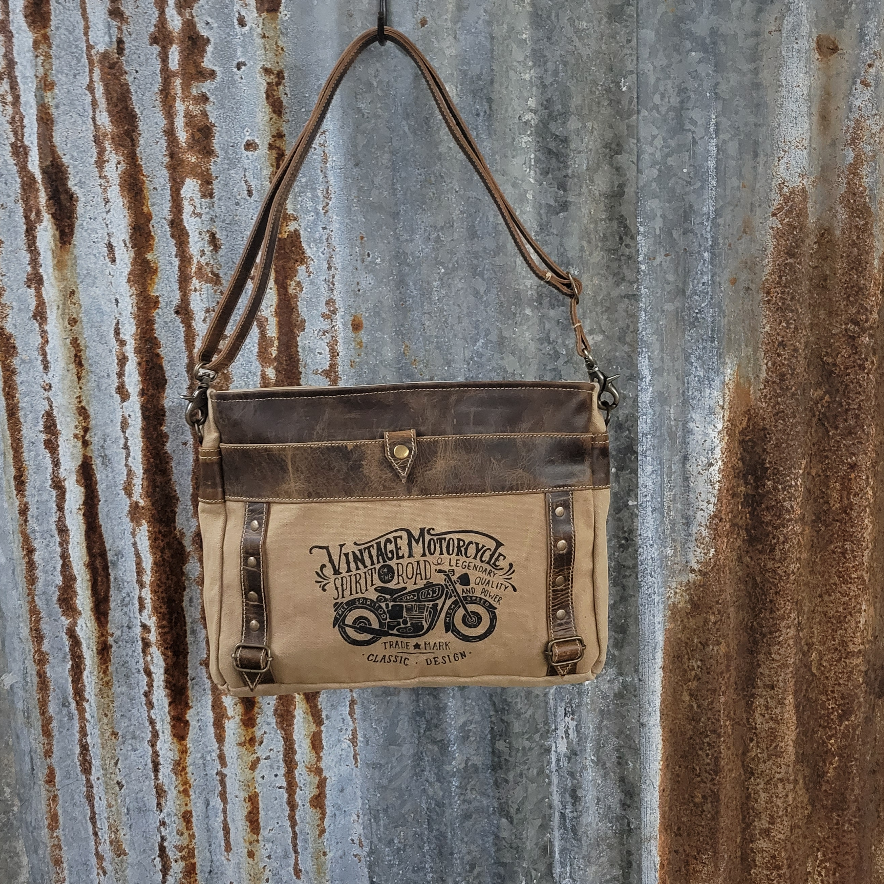 Vintage Motorcycle Crossbody Front