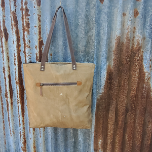 Geometric Cowhide Tote Back