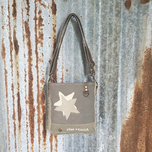 Double Star Green Canvas Cross Body Front