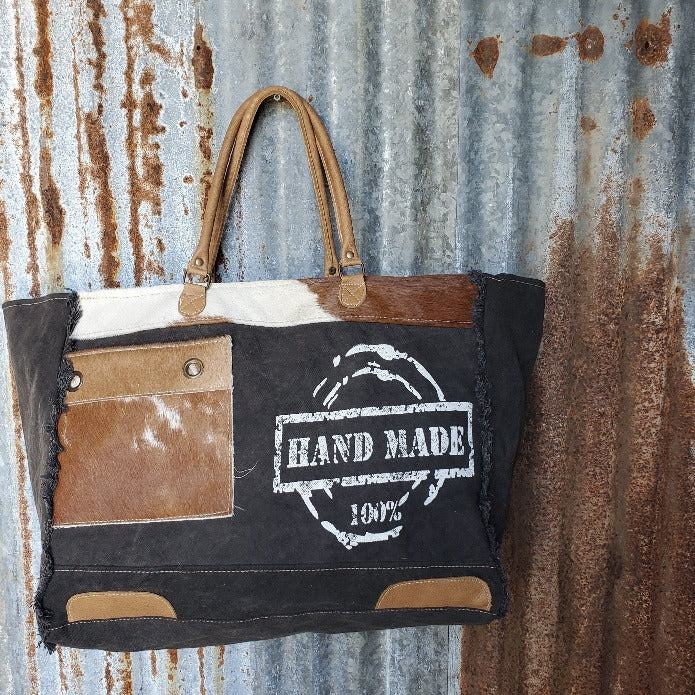 Hand Made Cowhide Weekender Front