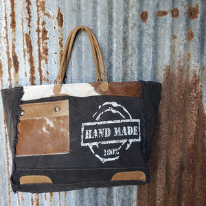 Hand Made Cowhide Weekender Front