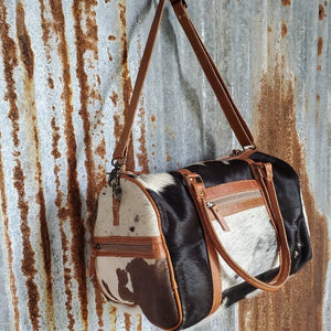 Cowhide Duffel Bag Side