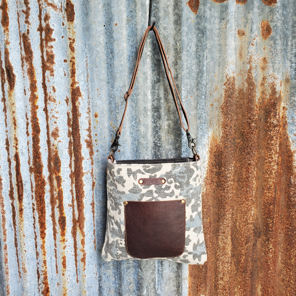 Black Canvas, Camo Pattern Cross Body Front