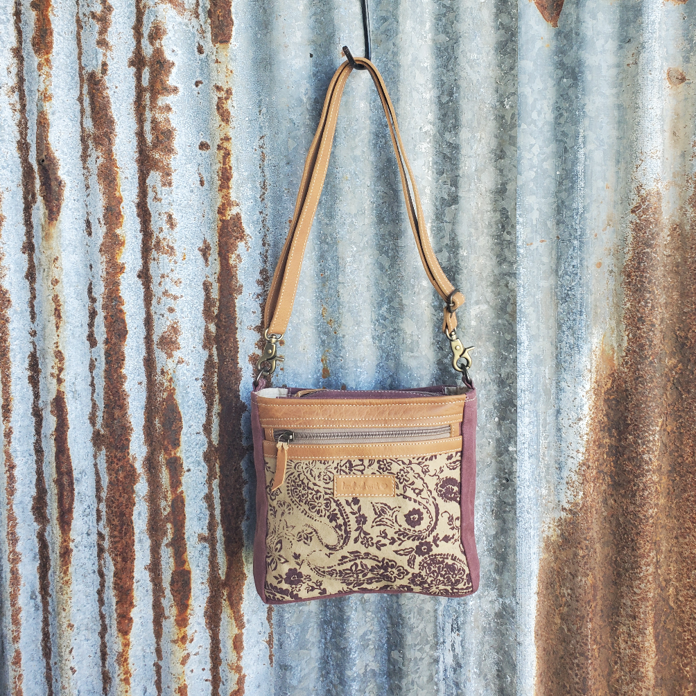 Burgundy Floral Crossbody Front