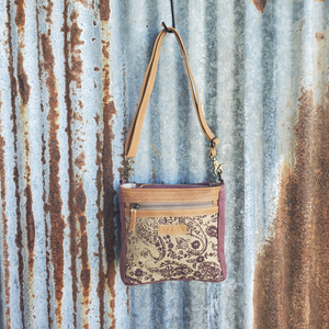Burgundy Floral Crossbody Front