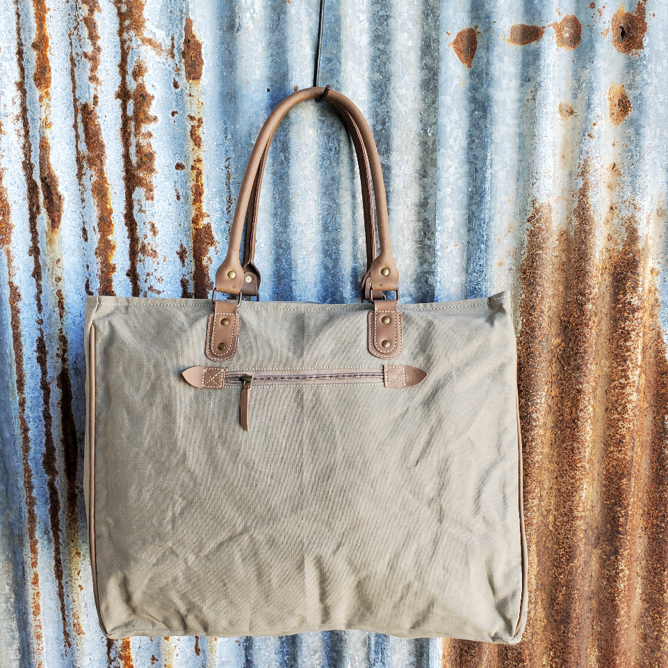 Ellis and Cowhide Weekender Back