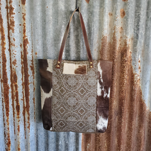 The Pattern Cowhide Tote Front