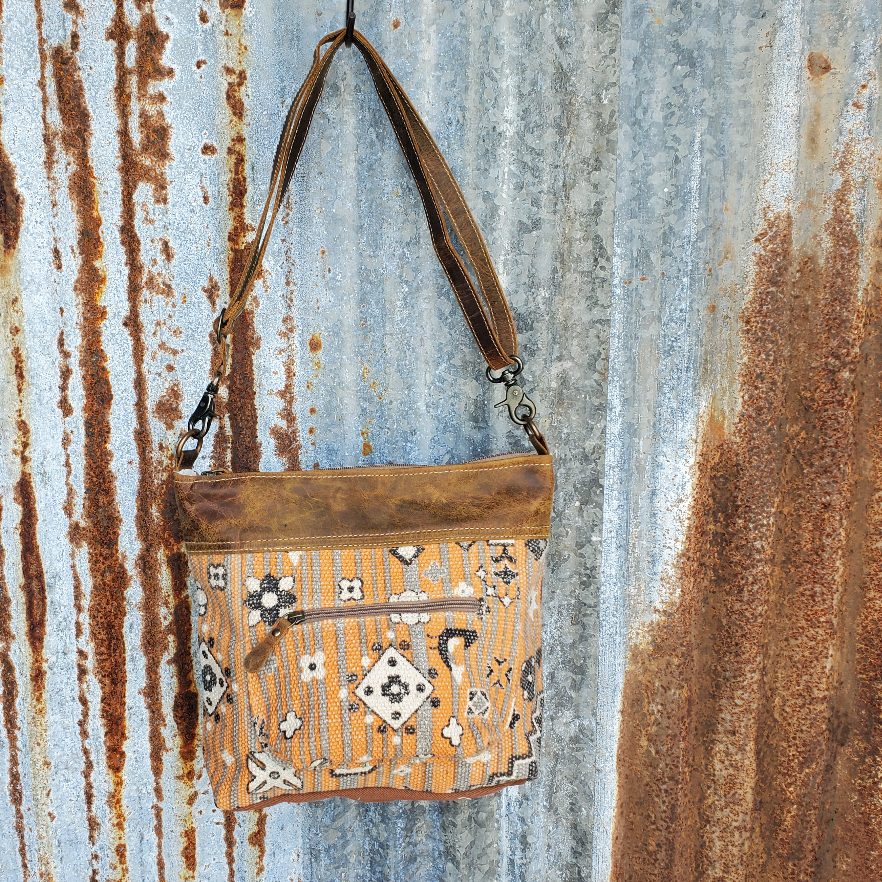 Orange Puzzle Piece Crossbody Front