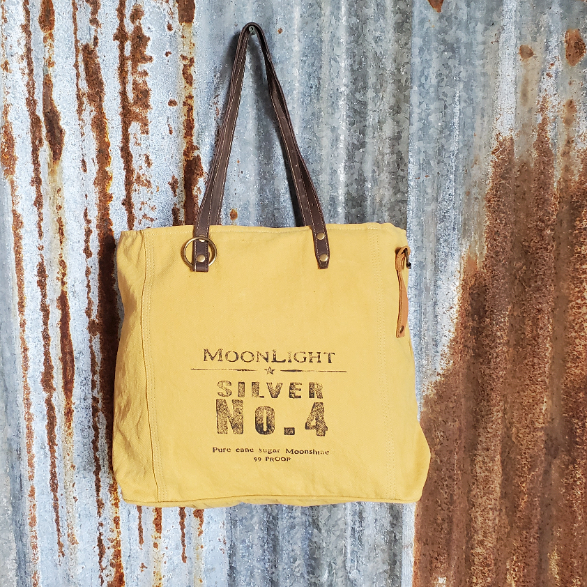 Yellow and Brown Moonlight Tote Front