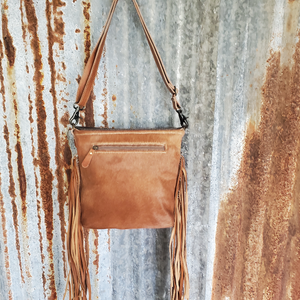 Blossom Hand-Tooled  Cowhide Crossbody Back