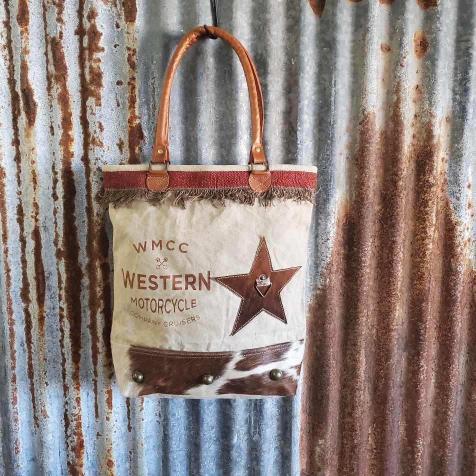 Western Star Cowhide Tote Front