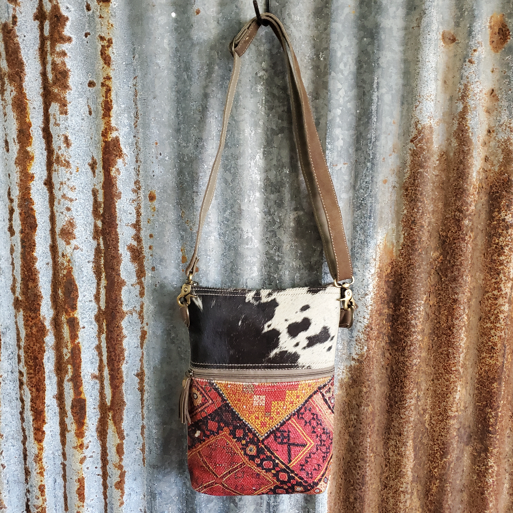 Small Orange and Red Crossbody Front
