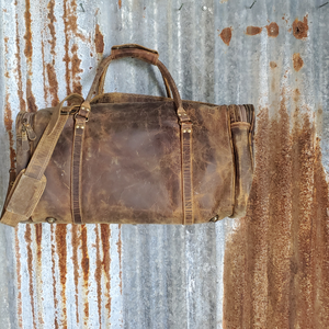 Oil Rubbed Leather Duffel Bag Back